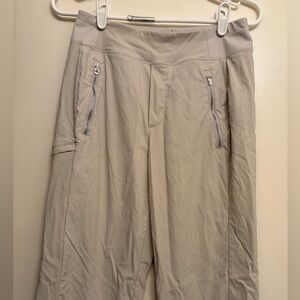 Athleta Light Beige Zippered Joggers